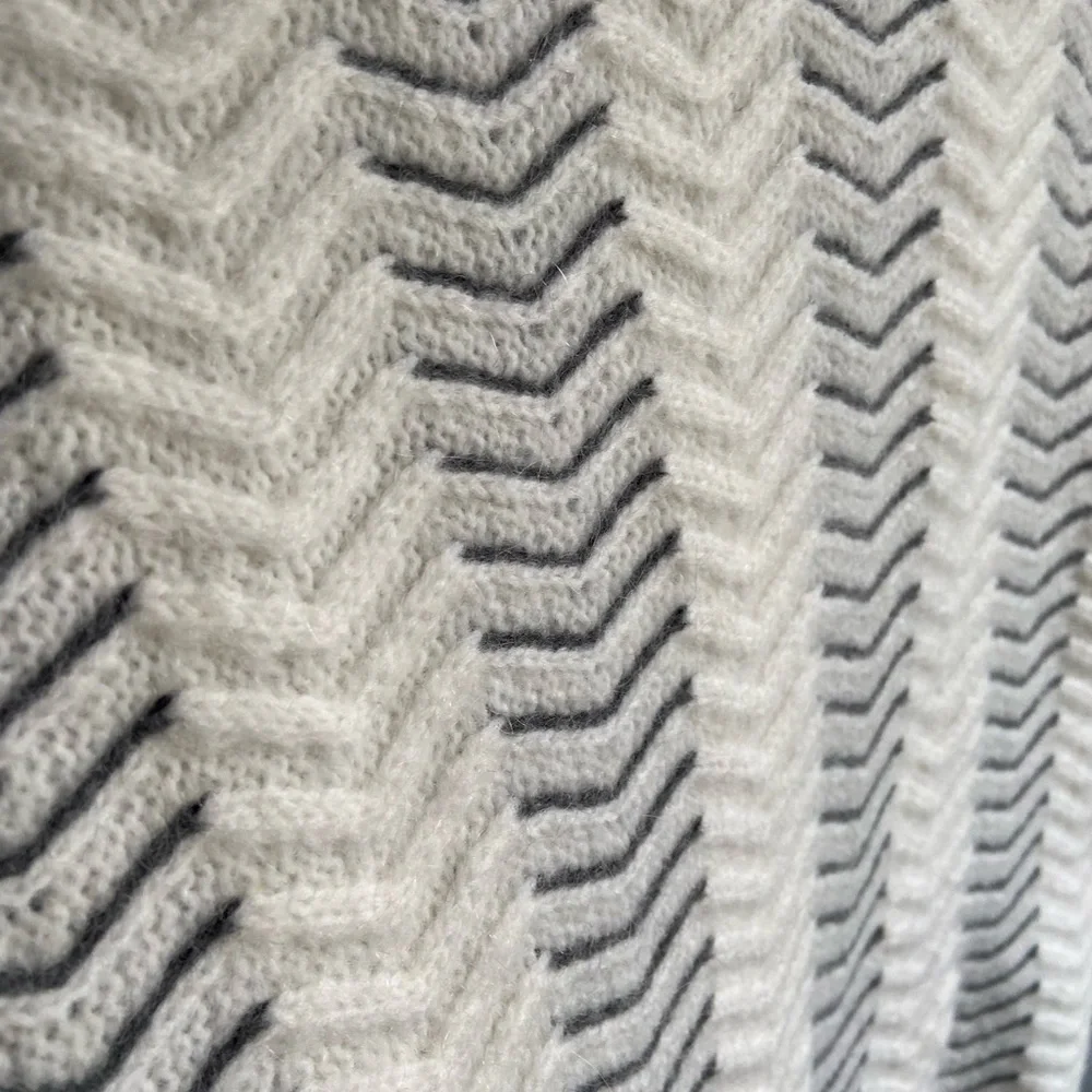 Mint Velvet Chalk Coloured Chevron Patterned Alpaca Blend Jumper UK 8 - Picture 5 of 7